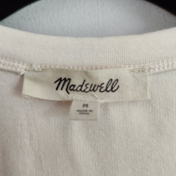 Ladies SZ M Madewell Cream Short-Sleeve Baby T-Shirt - Picture 3 of 4